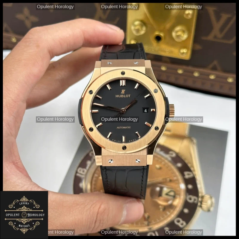 Hublot Classic Fusion King Gold Plated 42mm Black Dial Swiss Automatic Movement