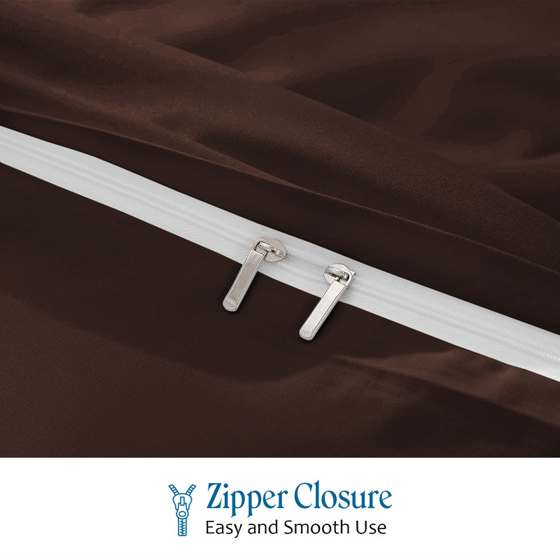 Picture of 1000 TC 100% Egyptian Cotton 1-Pc  Duvet Cover Zipper Closur Ultra Soft Durable and Fade Resistant Color Chocolate Solid size Twin/Twin Xl