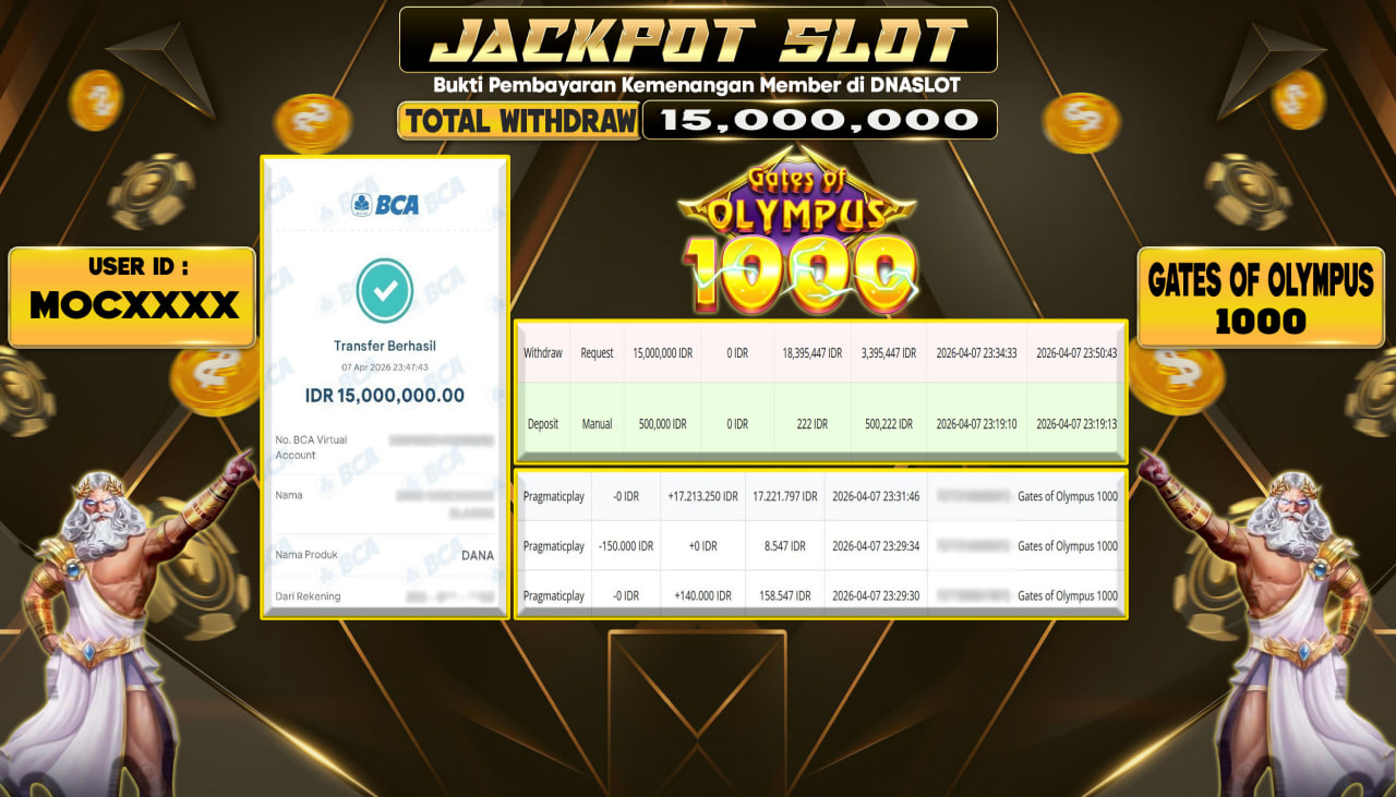 JACKPOT SLOT GATES OF OLYMPUS 1000 7 APRIL 2026