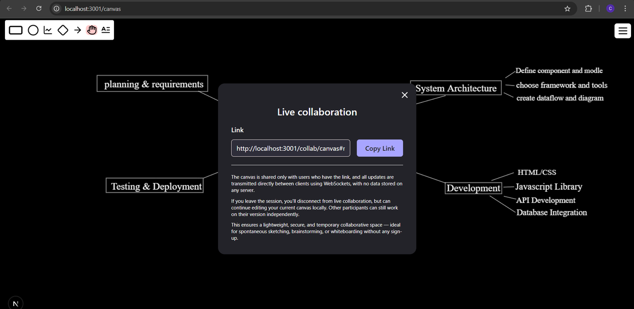 Creating collab sharable link
