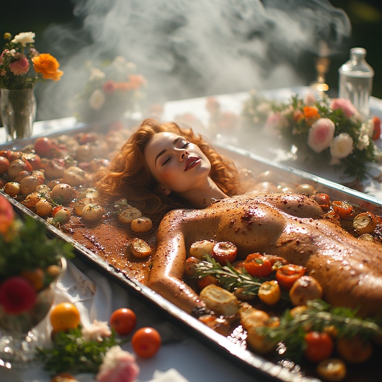 Garden wedding wom served Redhair 0 36