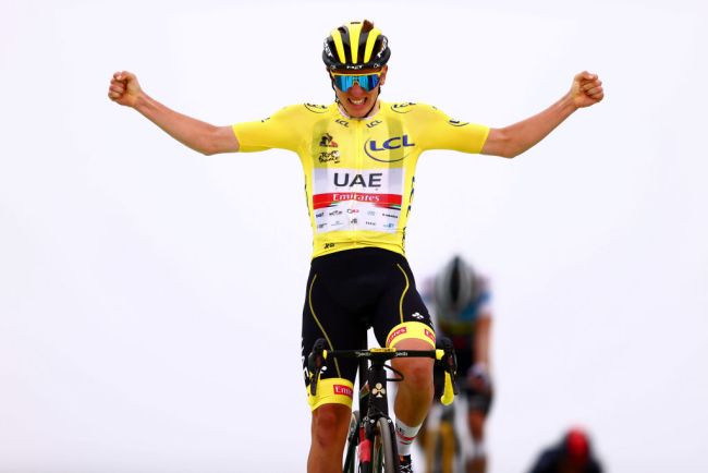 La vittoris di Tadej Pogacar sul Col de Portet (foto: Getty Images Photo)