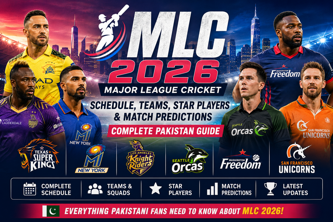 MLC 2026 Schedule, Teams, Star Players & Match Predictions – Complete Pakistan Guide