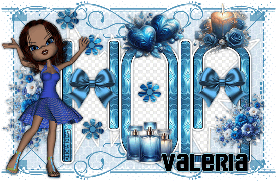 Hola Composition en Bleu valeria