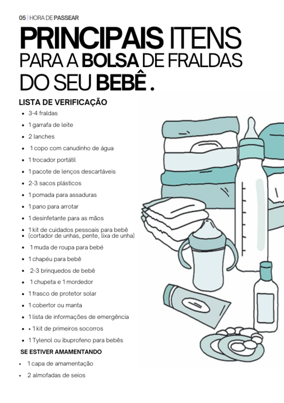 Itens Essenciais para a Bolsa de Fraldas