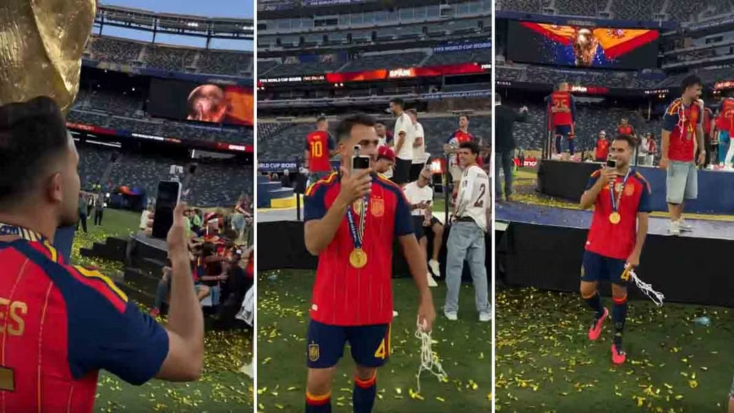 Éric García presume del nuevo smartphone de Honor tras ganar el mundial image