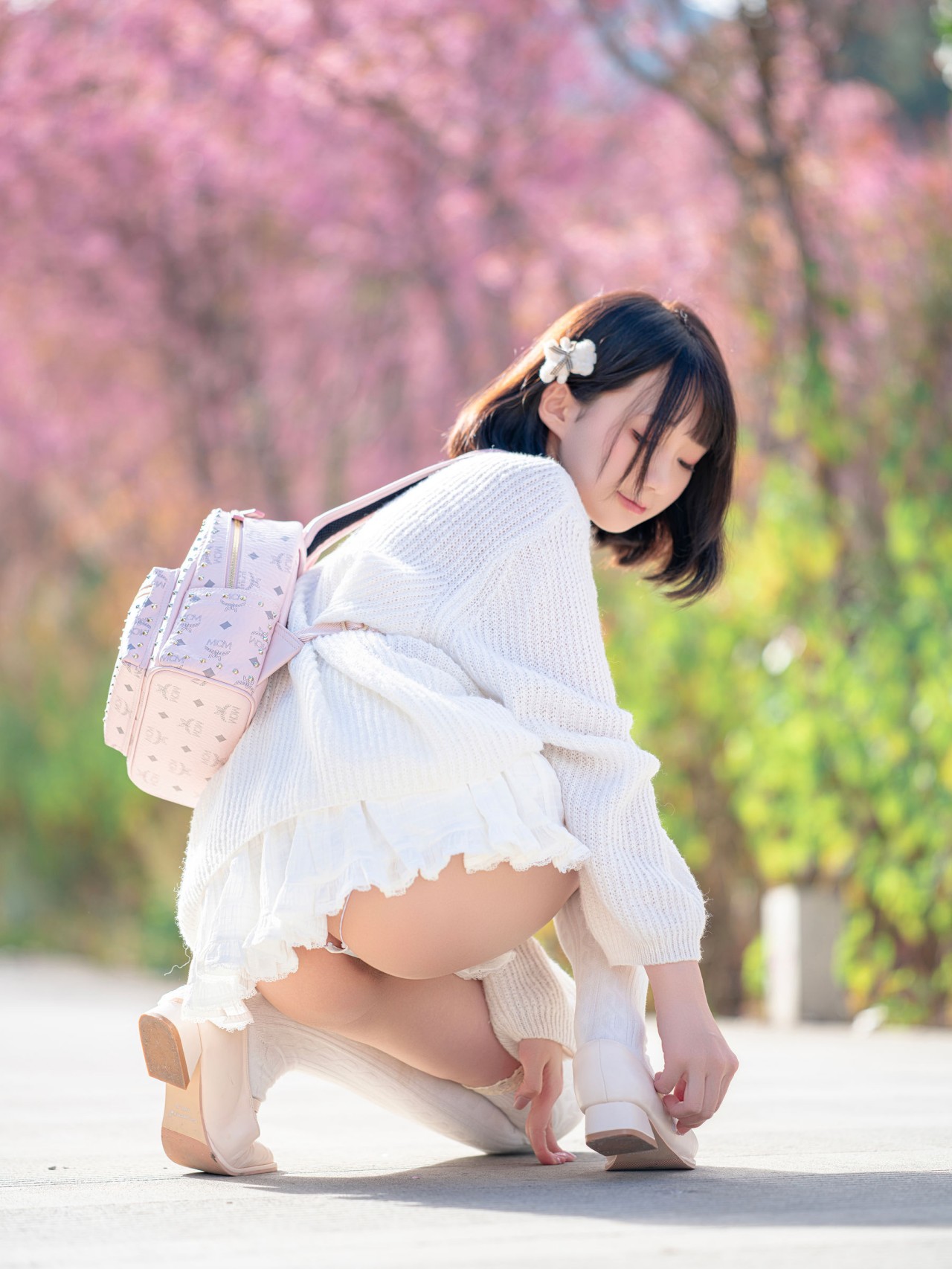 nagisa 魔物喵《樱花树下》写真，清新优雅的气质美女插图3