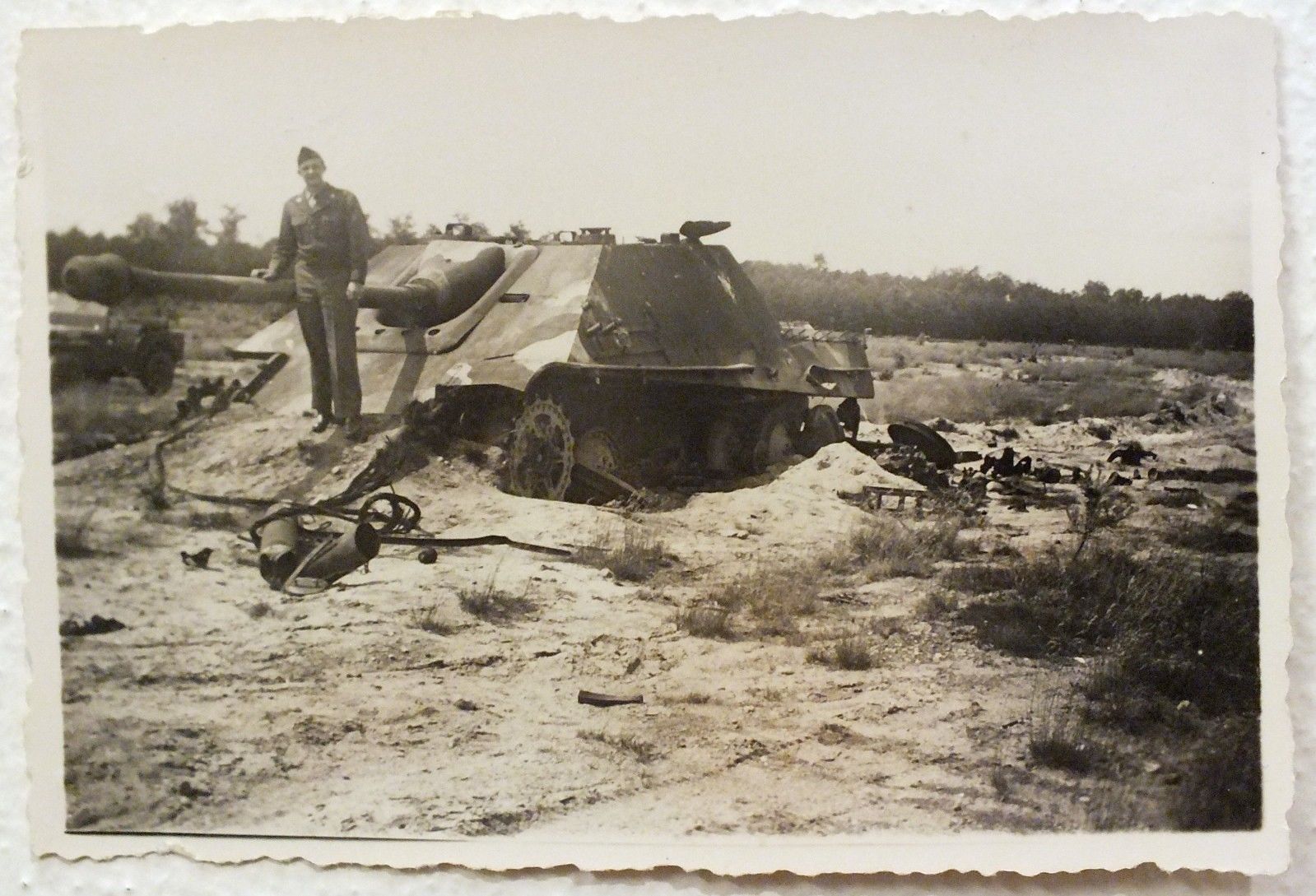 KO'd German Jagdpanther tank orig war time photo — Postimages