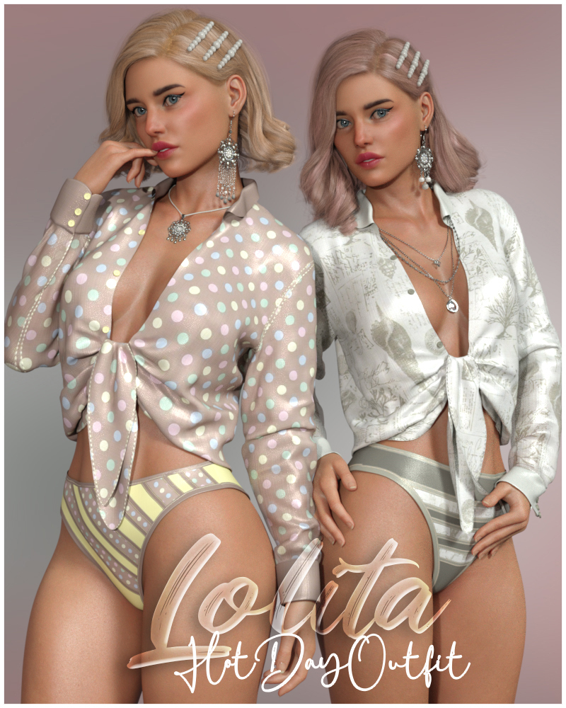 Hot Day dForce outfit for Genesis 8 & 8.1 Females + Lolita Textures (bundle)