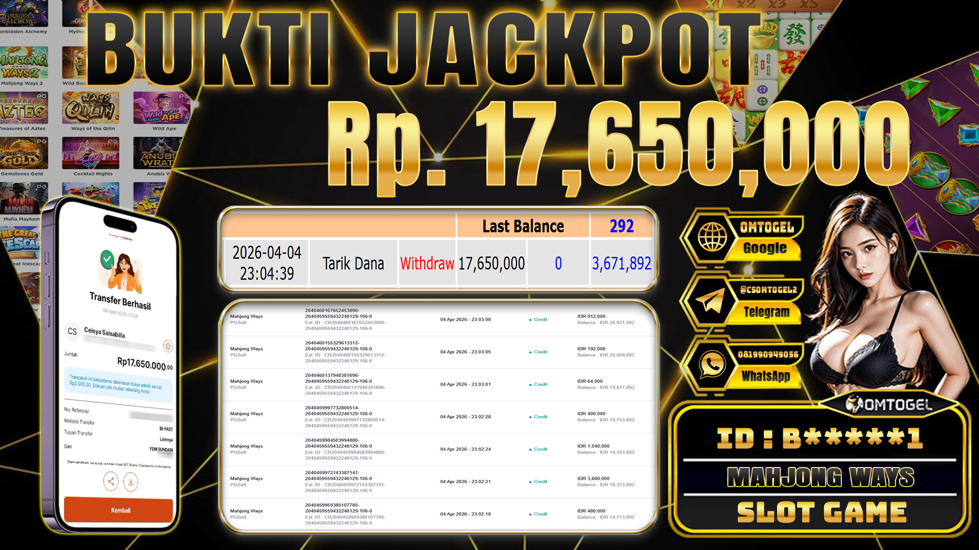 OMTOGEL JACKPOT PG SOFT MAHJONG WAYS 2 ,17 JUTA DI BAYAR LUNAS ,-