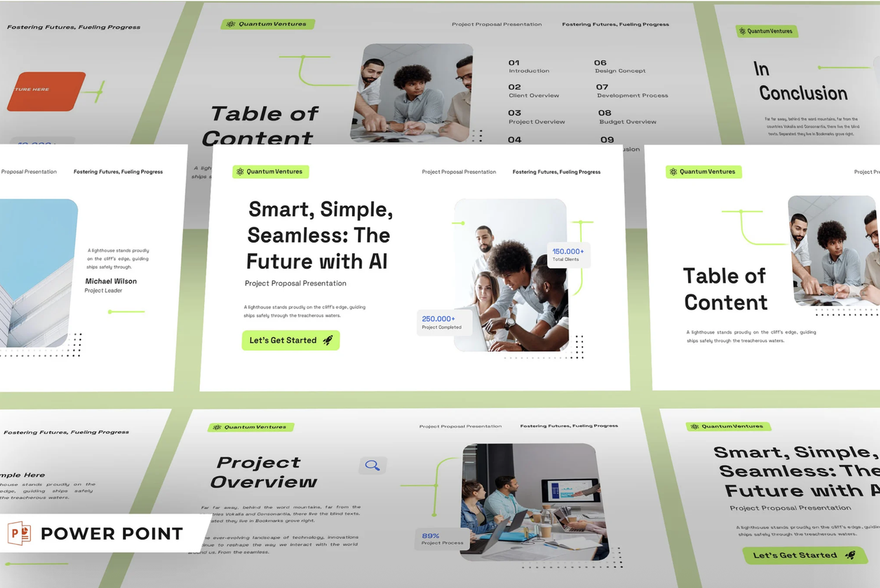 White Green Blue Modern Simple Company