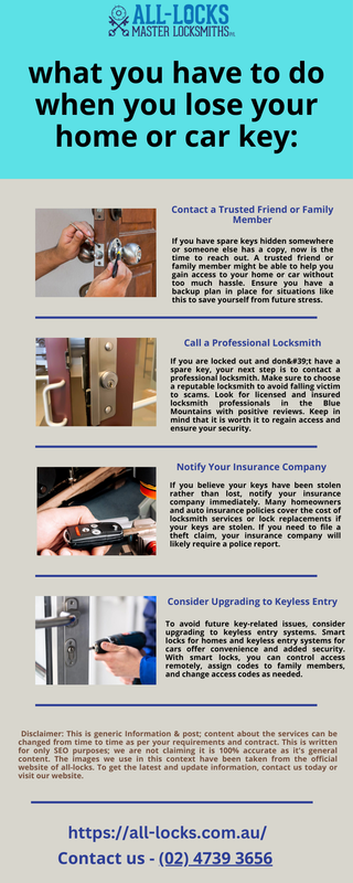 what you have to do when you lose your home or car key — Postimages
