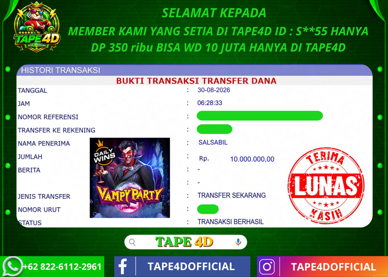 TAPE4D VAMPIRE PARTY PRAGMATIC PLAY 10.000.000-LUNAS