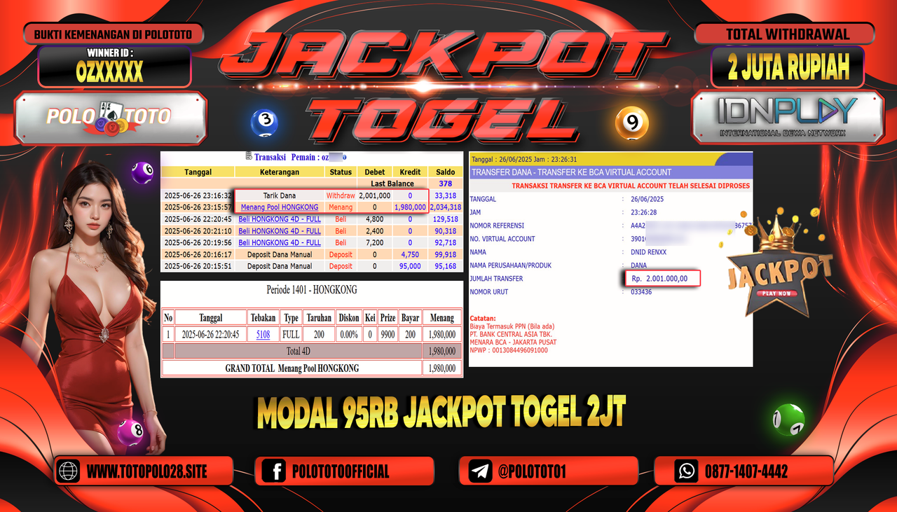 POLOTOTO JACKPOT TOGEL HONGKONG LOTTO Rp.2.001.000,-