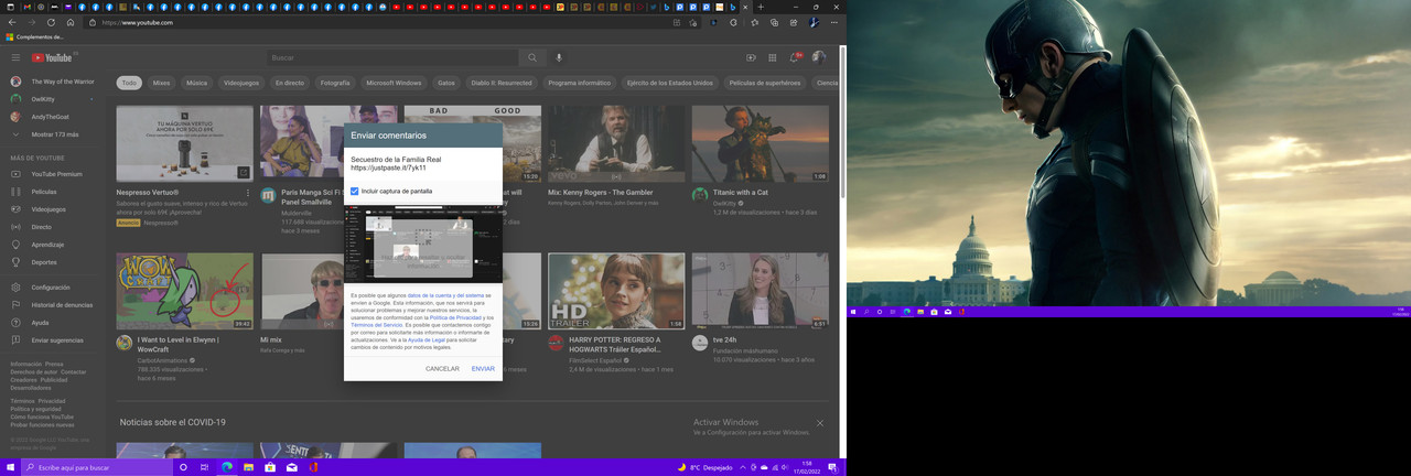 Envío noticia a youtube