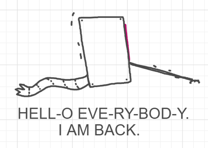 A panel from You're In Danger, Boy, episode seven of the Board Boards object show by Furretwalk/WalkingFurret.