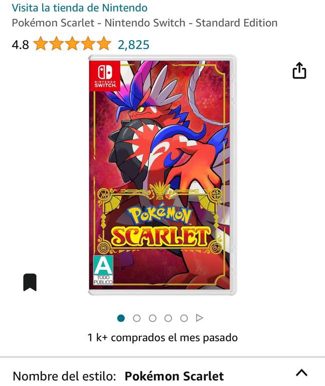 Amazon Pokémon Scarlet Nintendo Switch
