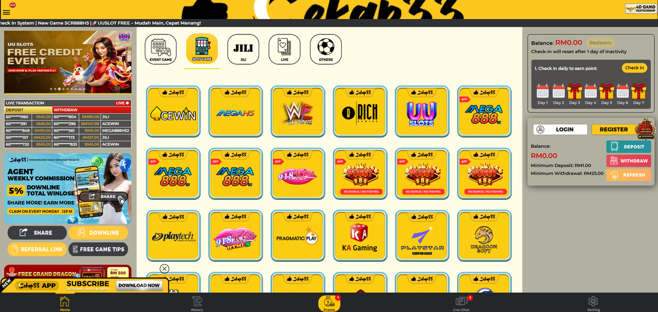 cekap33-free-credit-slot-casino