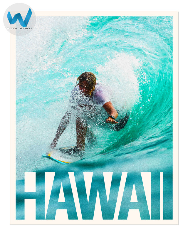 40 YEARS OF SURFER コラージュポスター Hawaii Surfing Poster Surfer ActionOcean Wave Wall Art 12X16/16X20