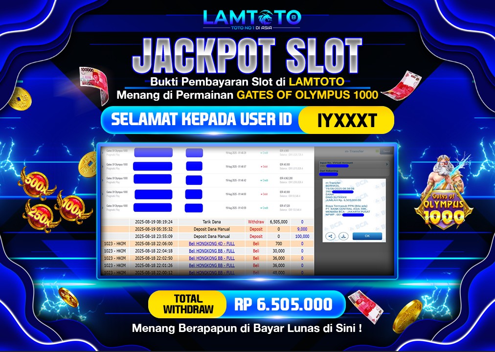 BUKTI JACKPOT LUNAS LAMTOTO