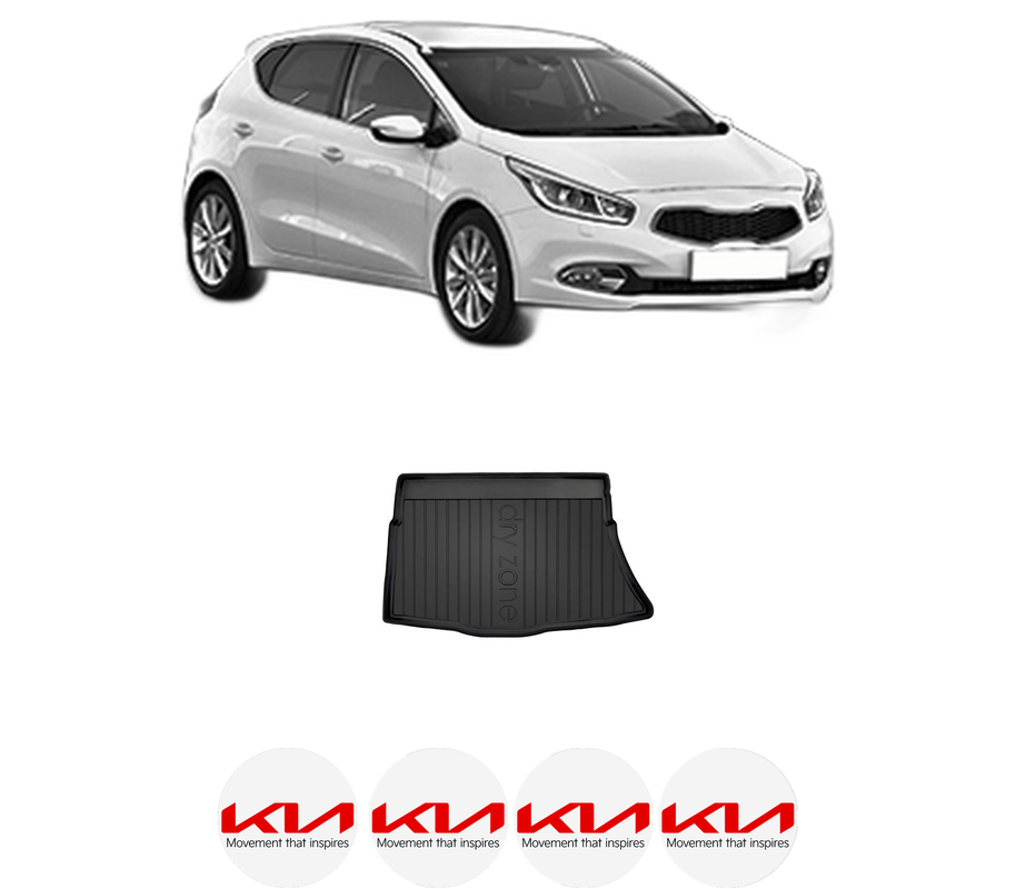 Tavita Portbagaj KIA CEE'D (JD) din 2012-2018, Protectie Portbagaj Auto, 4x Stickere auto cu KIA