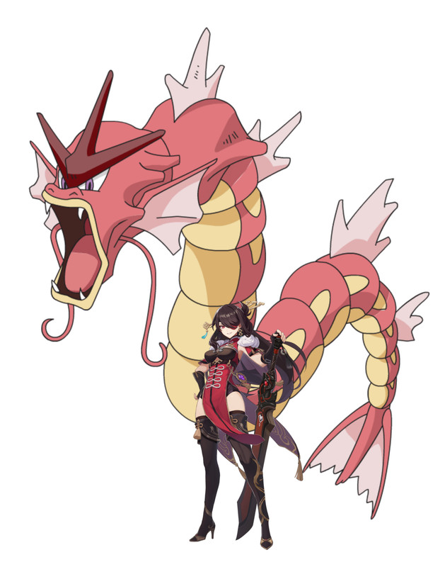 Beidou and Gyarados (Shiny)