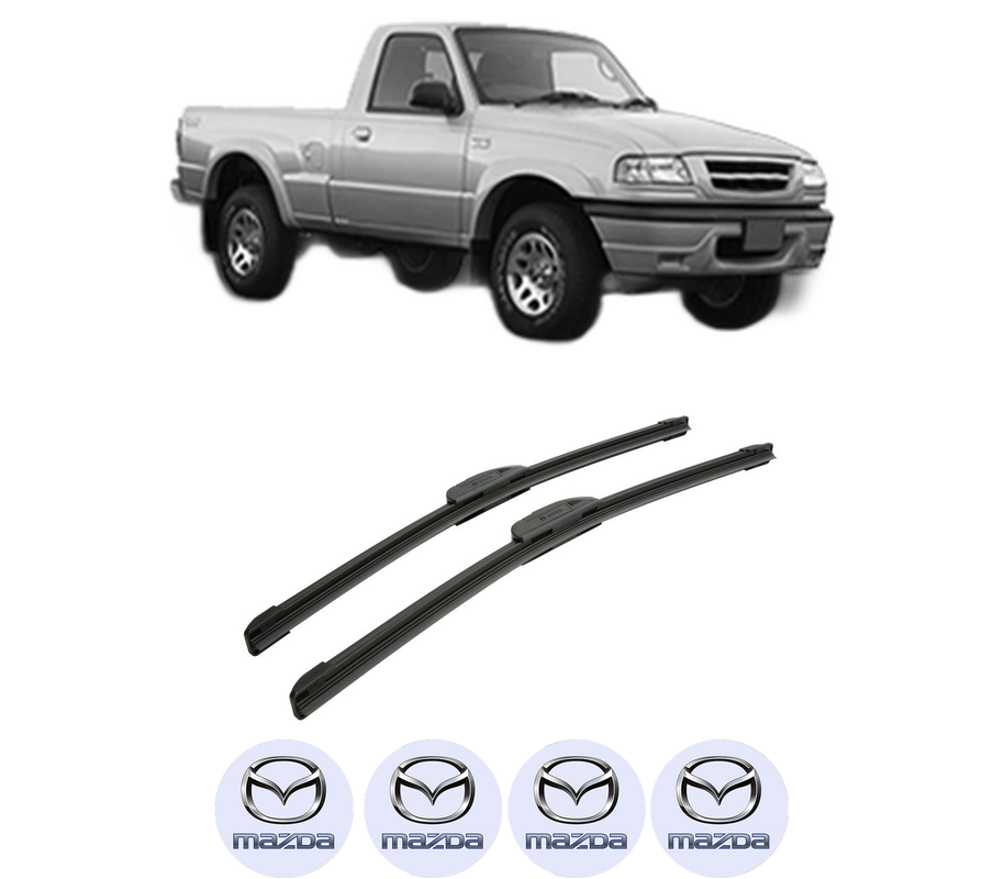 Set stergatoare auto MAZDA B-SERIE (UN) din 1999-2006, pentru parbriz auto, 2 bucati, Bosch Aerotwin Retrofit, din cauciuc siliconat rezistent, 4 Stickere Auto MAZDA