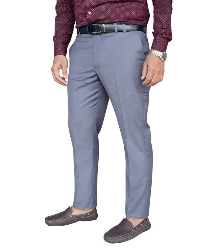 Men’s Trouser Formal Slim Fit Plain Front Cross Pocket Color: (DIF-21) NAVY BLUE