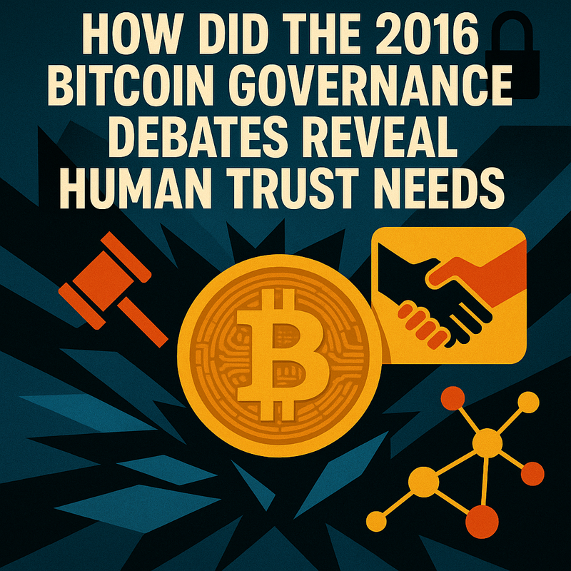 How did the 2016 Bitcoin governance debates reveal human trust needs