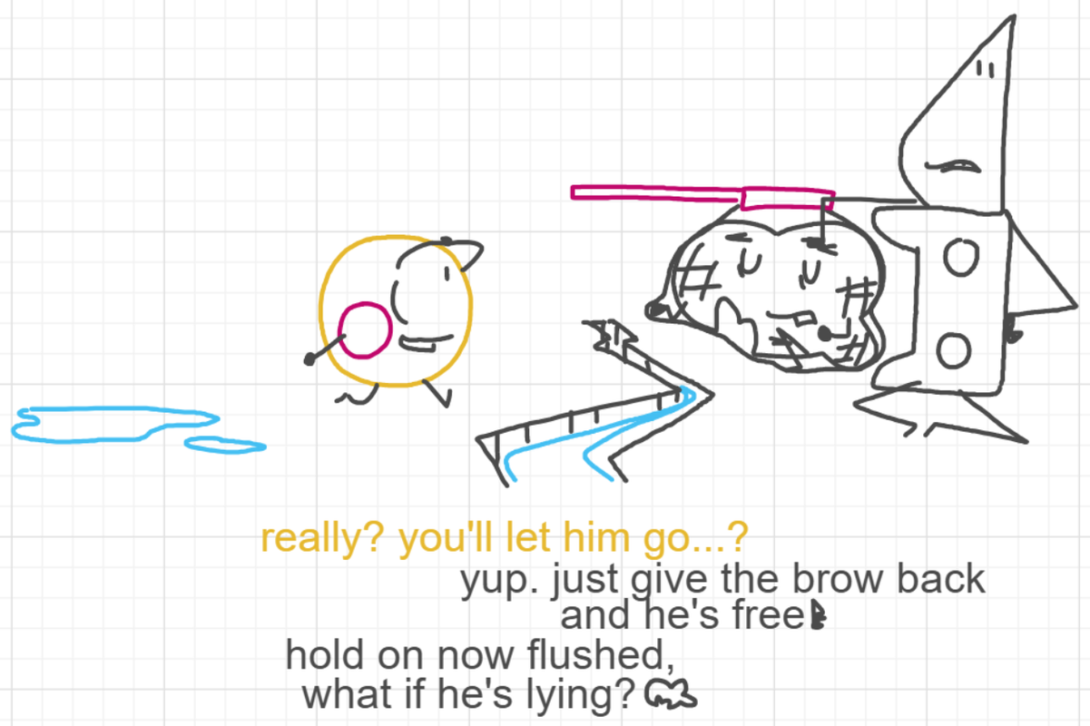 A panel from The Prime Number Few, episode eight of the Board Boards object show by Furretwalk/WalkingFurret.