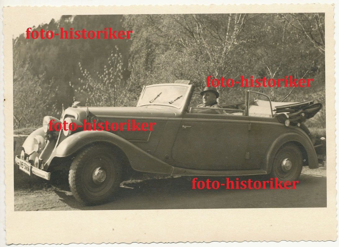 1938 KFZ PKW Wanderer W 245 Cabrio Kennung Jäger