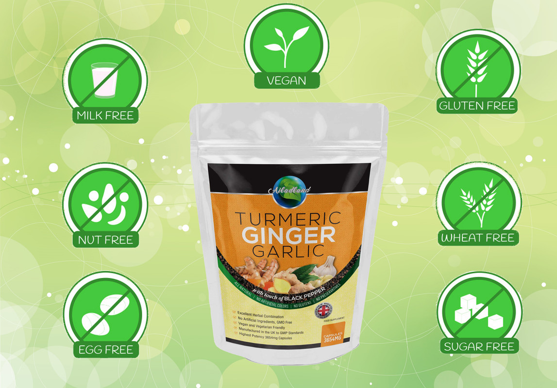 GINGER TURMERIC GARLIC and BLACK PEPPER 3654mg CAPSULES CARDIOVASCULAR SUPPORT+ eBay