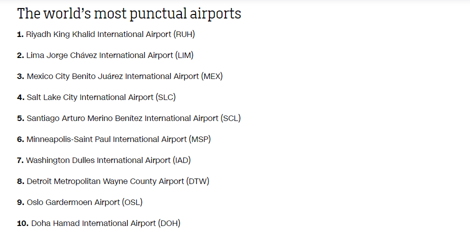 * Los aeropuertos más puntuales del mundo * - Forum Aircraft, Airports and Airlines