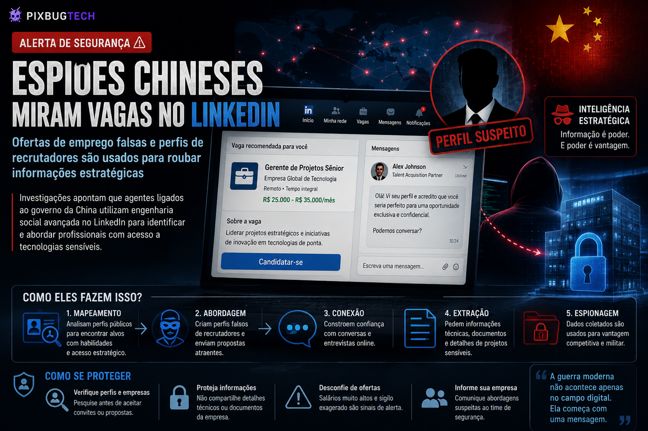 LinkedIn virou alvo da espionagem moderna: vagas falsas agora fazem parte da guerra por informação