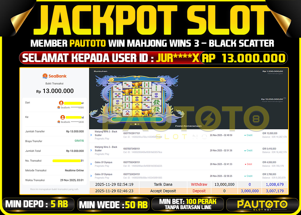 BUKTI JACKPOT LUNAS PAUTOTO