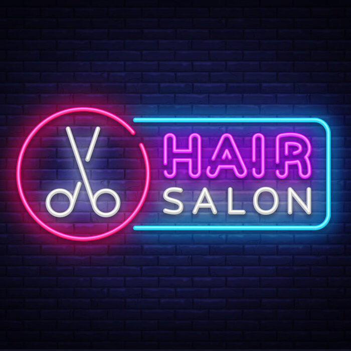 стильная неоновая вывеска для салона красоты