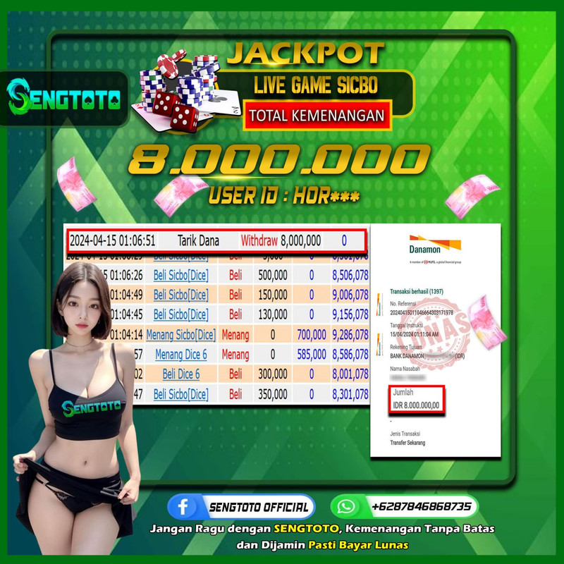 BUKTI PEMBAYARAN LIVE GAME SICBO