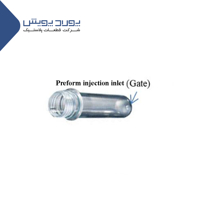 Preform injection inlet (Gate)
