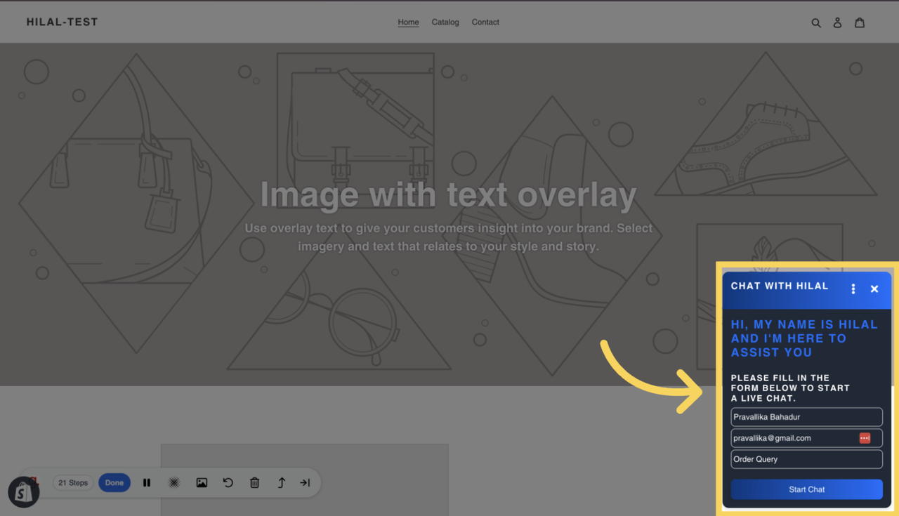 Provide details to start the Live Chat