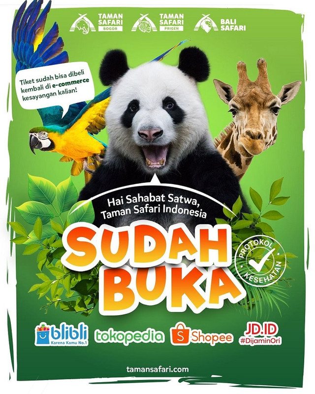 Taman Safari Indonesia sudah dibuka kembali.