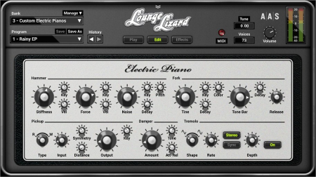 Applied Acoustics Systems Lounge Lizard EP 4.4.3 (Win/Mac) Applied Acoustics Systems Lounge Lizard EP 4.4.3 (Win/Mac)