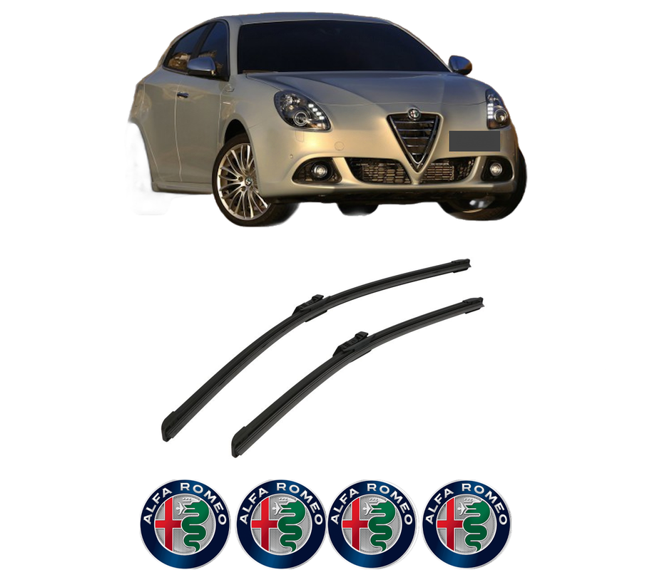 Set stergatoare auto ALFA ROMEO GIULIETTA Hatchback Van (940_) din 2011-2020, pentru parbriz auto, 2 bucati, Bosch Aerotwin, din cauciuc siliconat rezistent, 4 Stickere Auto ALFA ROMEO
