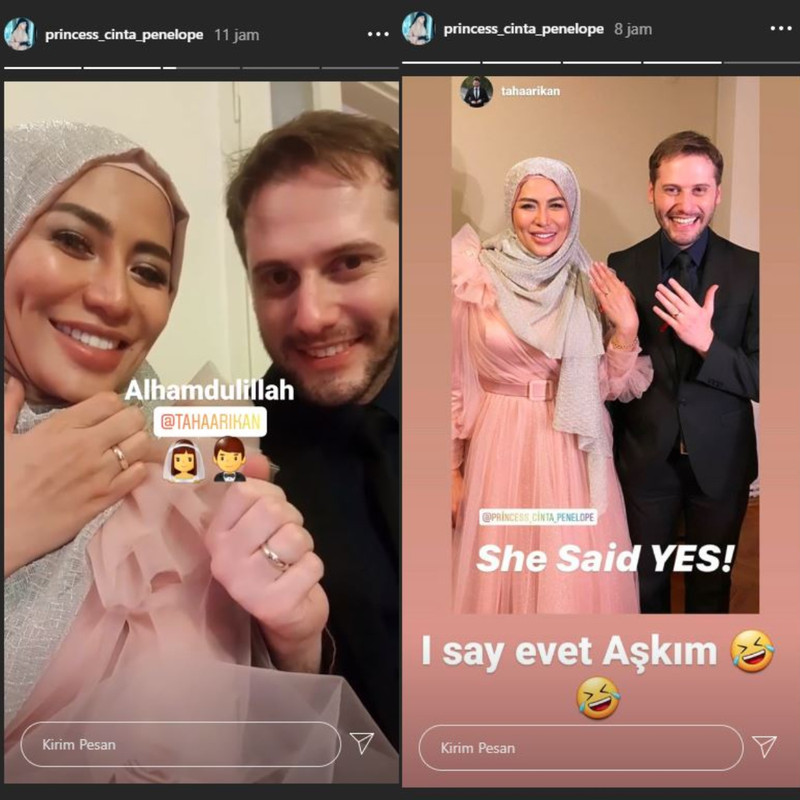 Cinta Penelope pamer cincin dengan pria bule