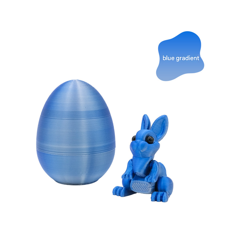3-Piece Deep blue gradient Easter Surprise Egg Set – Identical Interactive Figurines with Hinged Shell, Collectible Holiday Display Toy