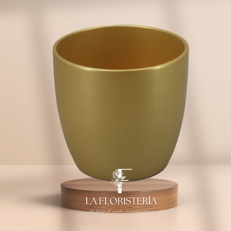 Cubremaceta Esmaltado Dorado