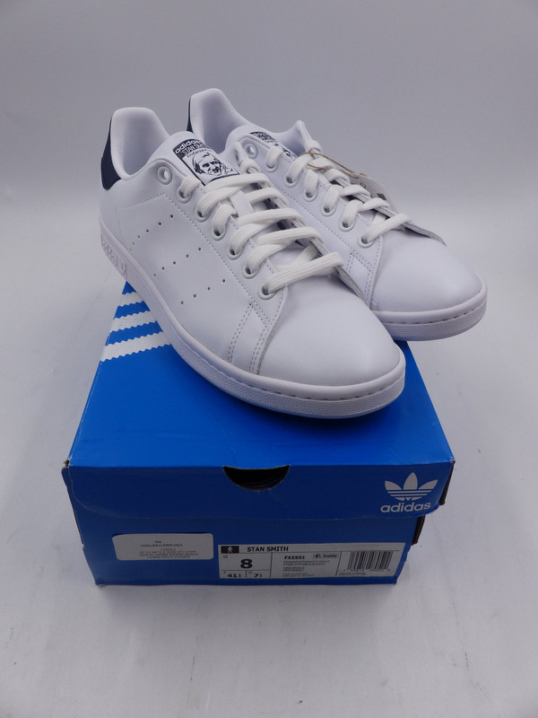 ADIDAS STAN SMITH PRIMEGREEN MENS WHITE-NAVY US SIZE 8 EUR 41.33 | Sales, LLC