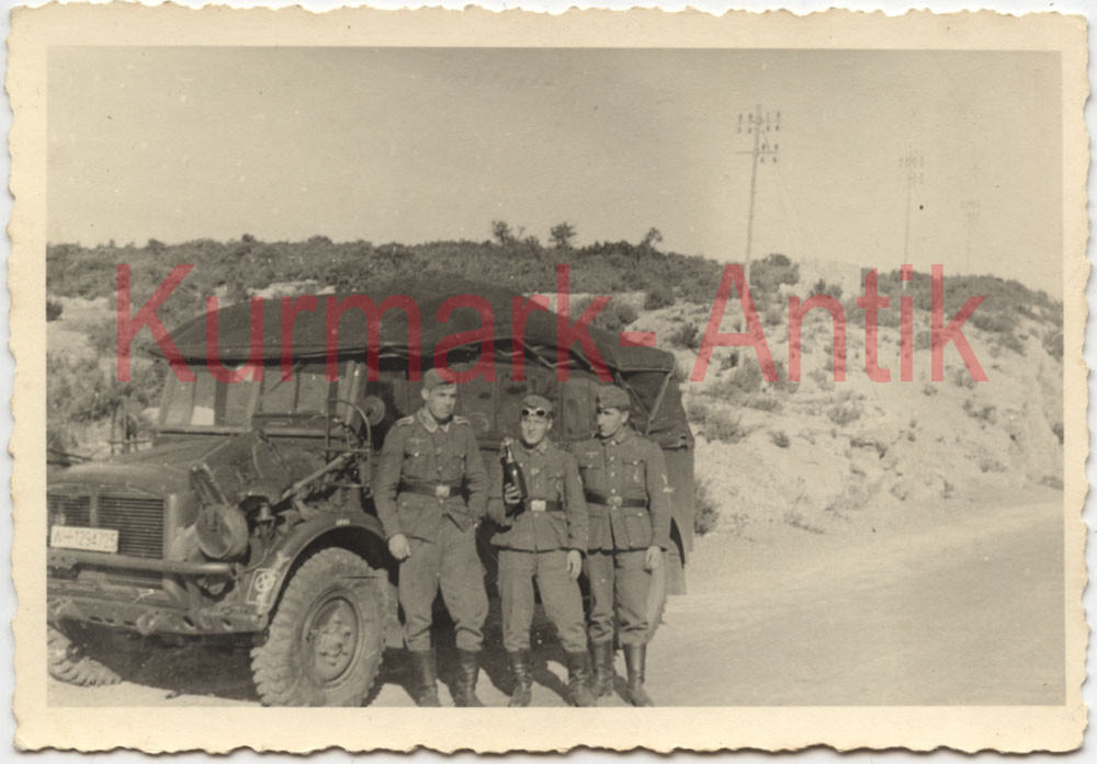 Foto Wehrmacht PKW Kübel Horch super Aufbau TOP Front Motiv !