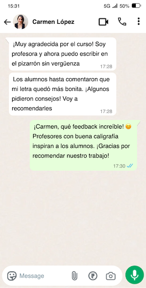 Testimonio Whatsapp
