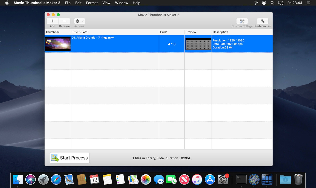 Movie Thumbnails Maker macOS 2