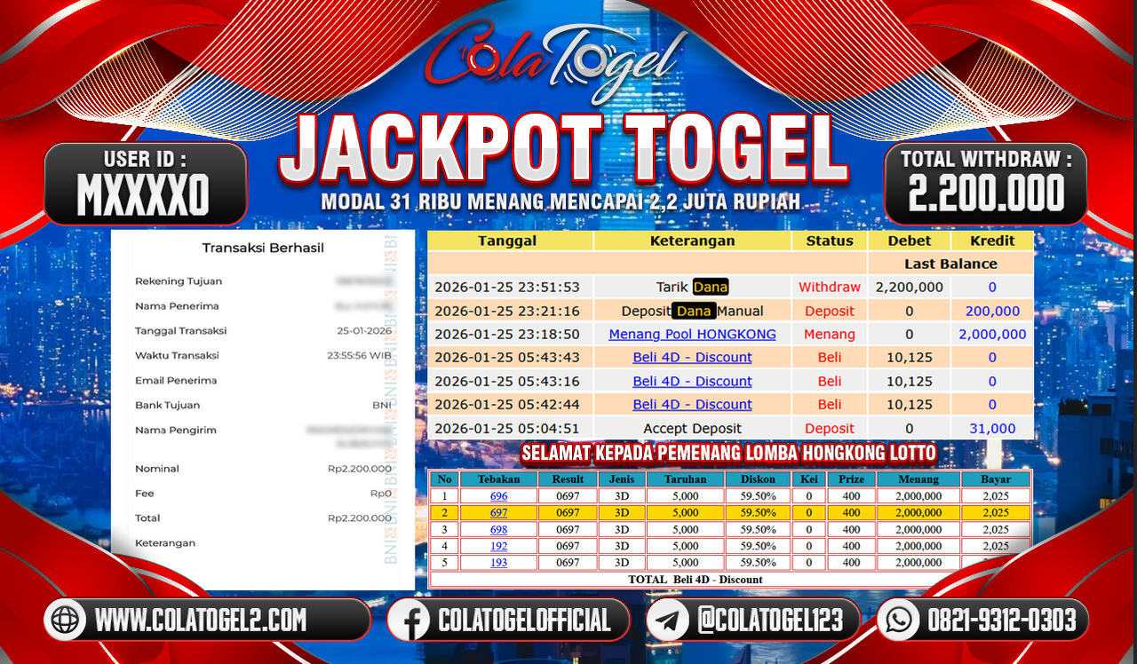 JACKPOT HONGKONG LOTTO!!